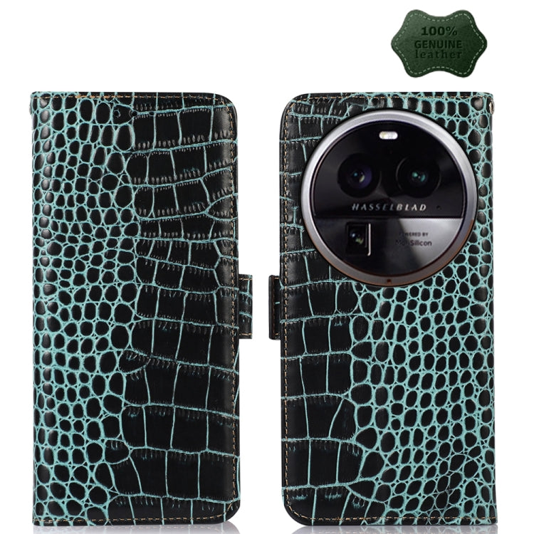 Crocodile Top Layer Cowhide Leather Phone Case, For OPPO Find X6, For OPPO Find X6 Pro, For Xiaomi Redmi Note 12 4G Global