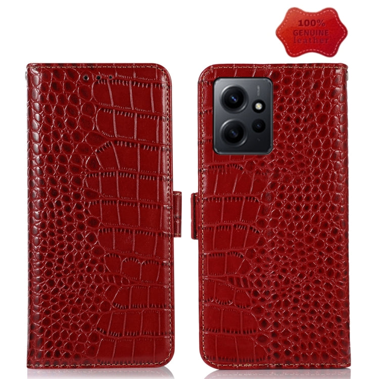 Crocodile Top Layer Cowhide Leather Phone Case, For OPPO Find X6, For OPPO Find X6 Pro, For Xiaomi Redmi Note 12 4G Global