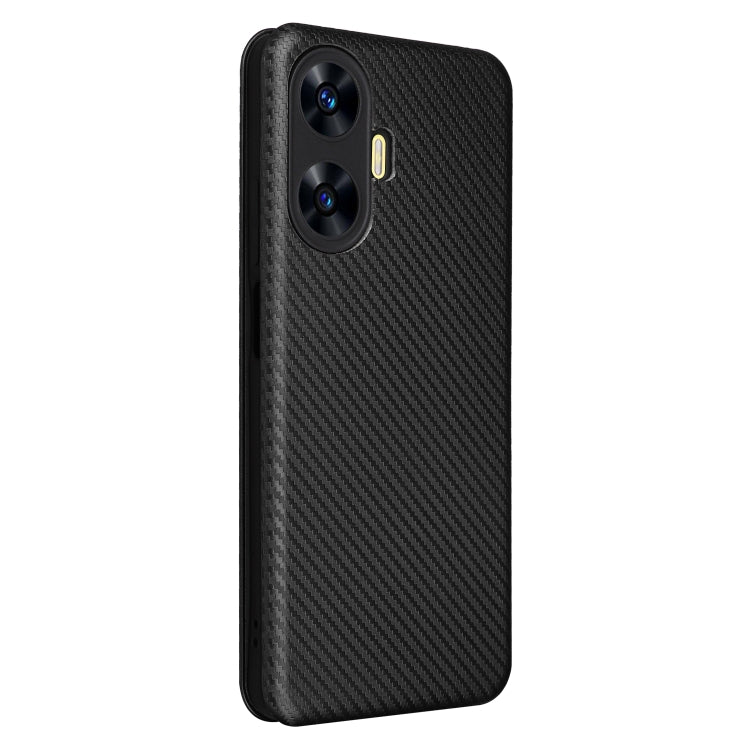 Carbon Fiber Texture Flip Leather Phone Case, For Realme C55, For OnePlus Ace 2V