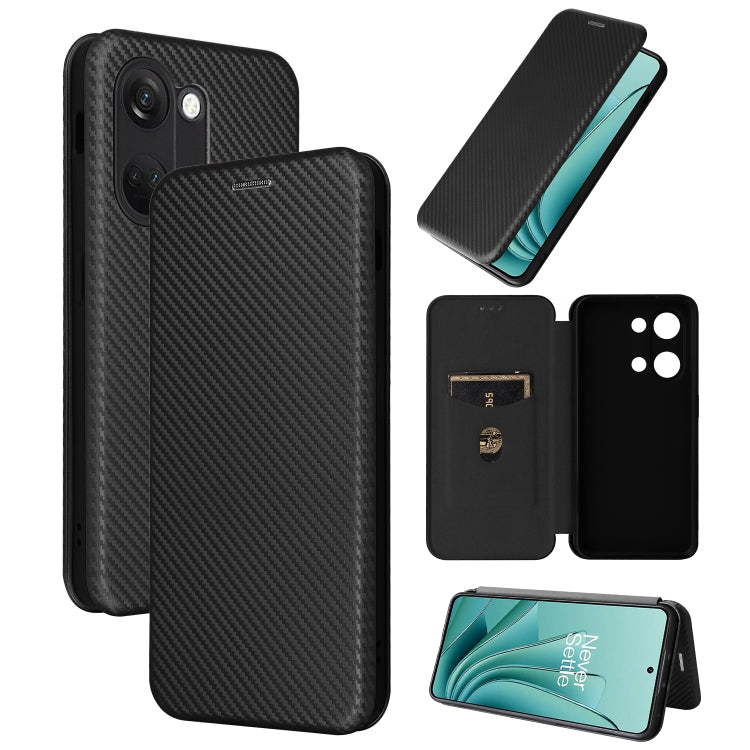 Carbon Fiber Texture Flip Leather Phone Case, For Realme C55, For OnePlus Ace 2V