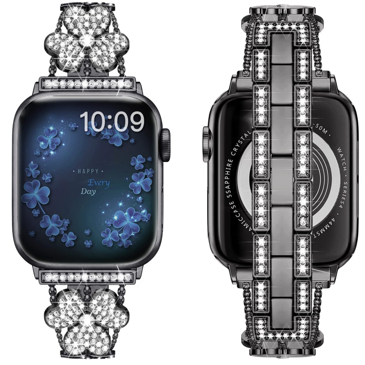 3-Leaf Clover Diamond Watch Band, For Apple Watch Series 8&amp;7 45mm, For Apple Watch Series 8&amp;7 41mm