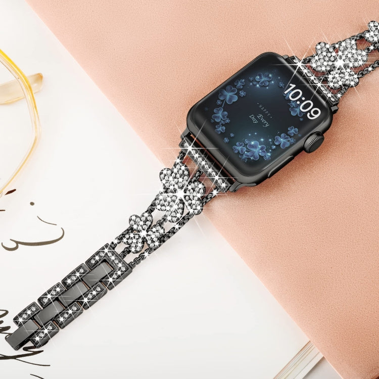 3-Leaf Clover Diamond Watch Band, For Apple Watch Series 8&amp;7 45mm, For Apple Watch Series 8&amp;7 41mm