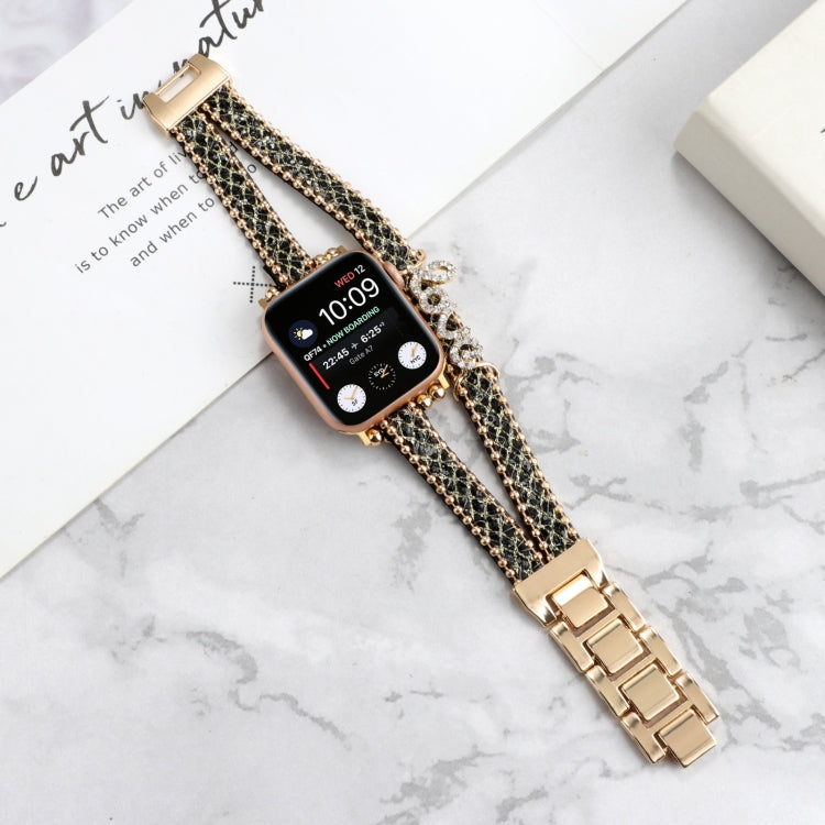 LOVE Leather Chain Watch Band, For Apple Watch Series 8&amp;7 45mm, For Apple Watch Series 8&amp;7 41mm