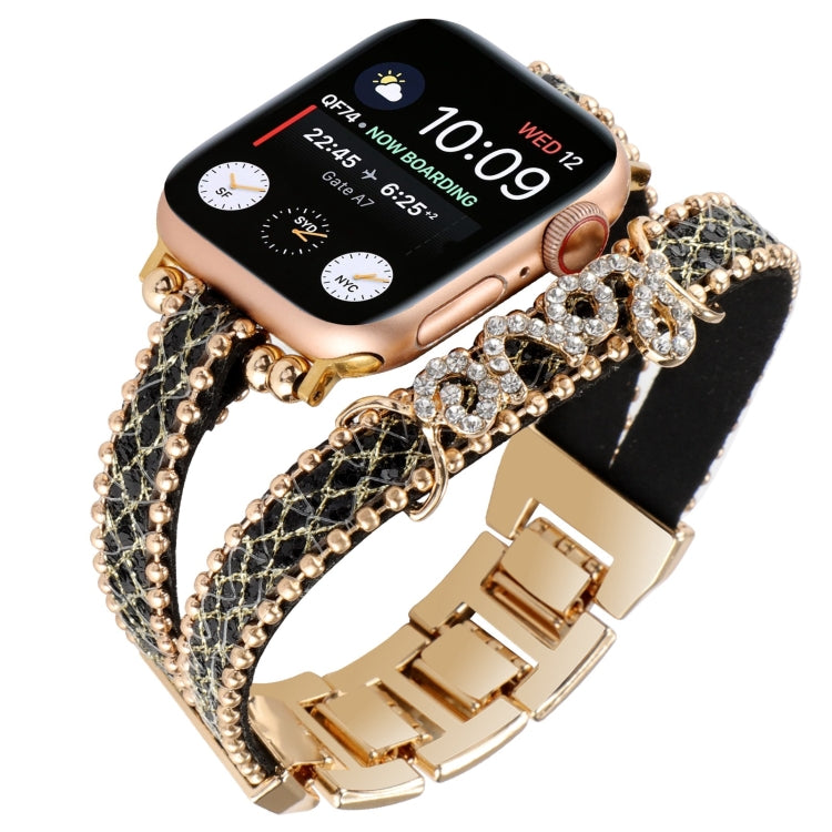 LOVE Leather Chain Watch Band, For Apple Watch Series 8&amp;7 45mm, For Apple Watch Series 8&amp;7 41mm