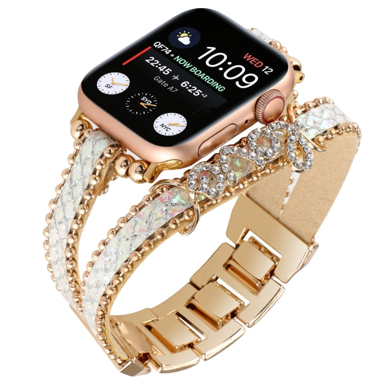 LOVE Leather Chain Watch Band, For Apple Watch Series 8&amp;7 45mm, For Apple Watch Series 8&amp;7 41mm