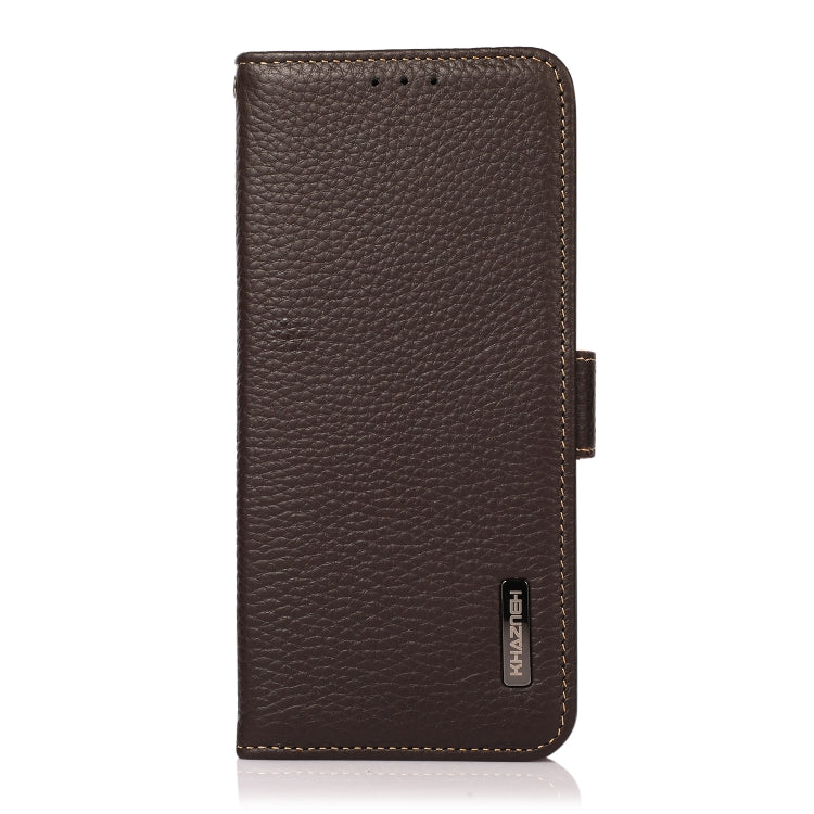 KHAZNEH Side-Magnetic Litchi Genuine Leather RFID Phone Case, For OPPO Find X6 Pro, For OPPO Find X6, For Samsung Galaxy M14 5G