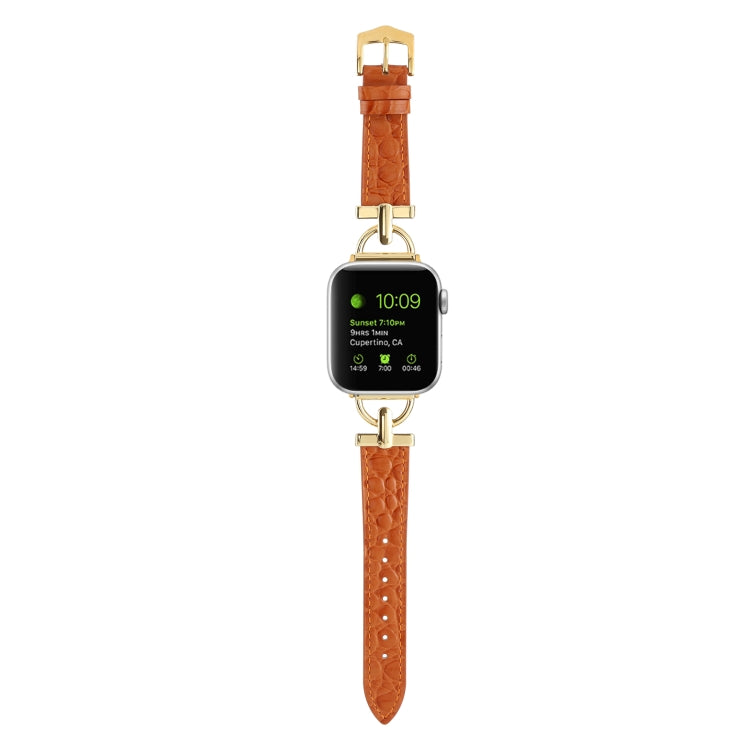 D-Buckle Cocodile Genuine Leather Watch Band, For Apple Watch Series 8&amp;7 45mm, For Apple Watch Series 8&amp;7 41mm