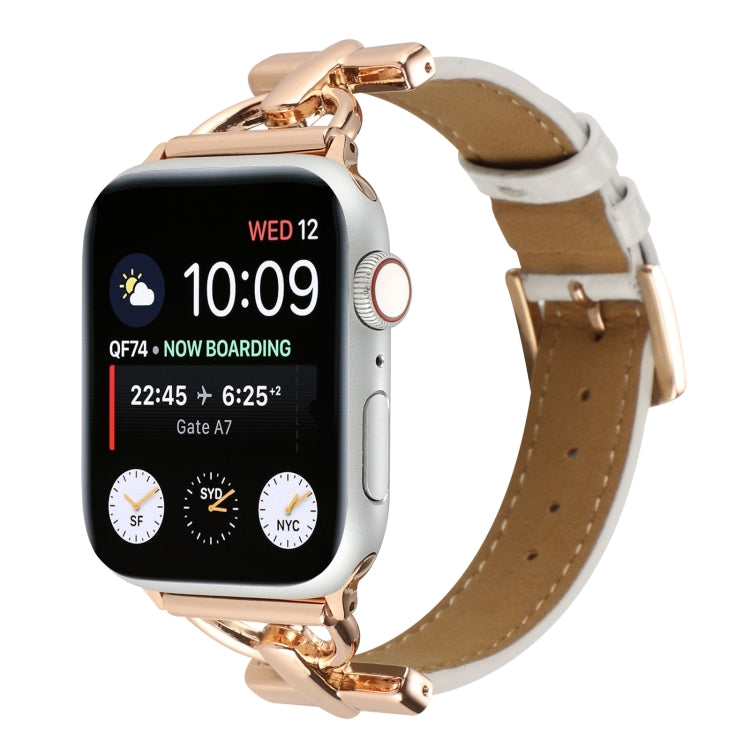 D-Buckle Cocodile Genuine Leather Watch Band, For Apple Watch Series 8&amp;7 45mm, For Apple Watch Series 8&amp;7 41mm