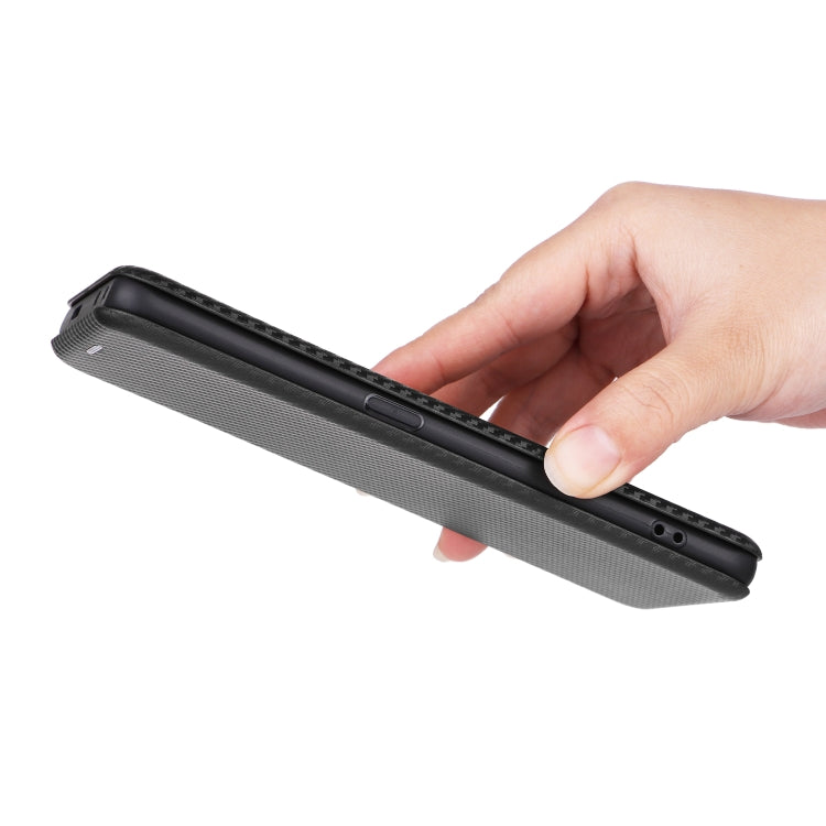 Carbon Fiber Texture Flip Leather Phone Case