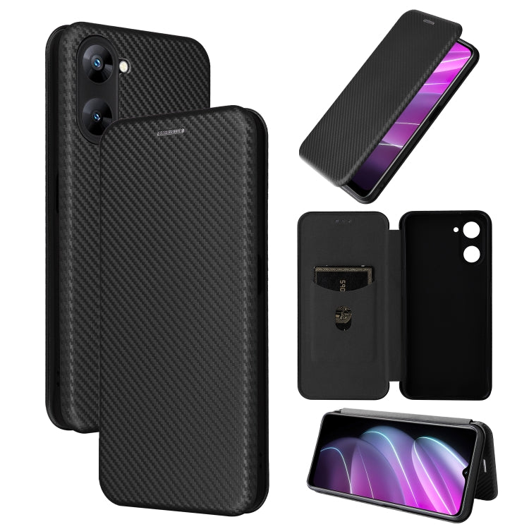Carbon Fiber Texture Flip Leather Phone Case