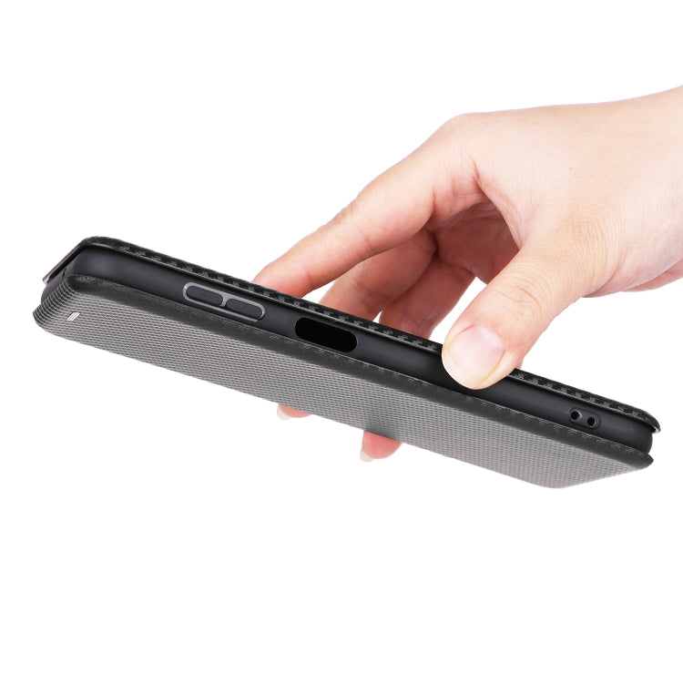 Carbon Fiber Texture Flip Leather Phone Case