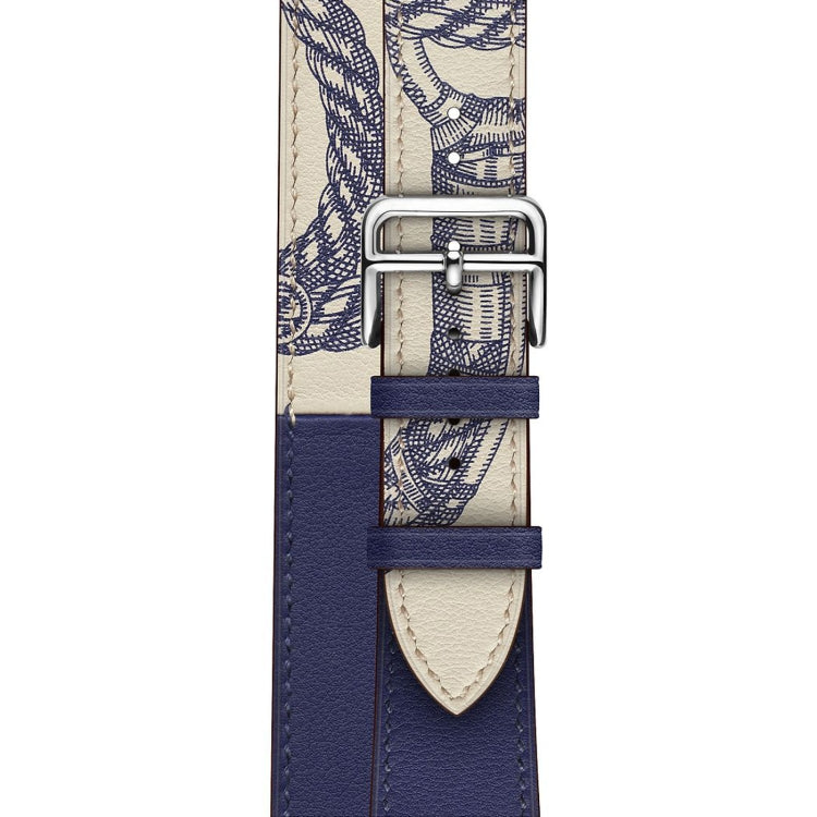 Silk Screen Pattern Leather Watchband, For Apple Watch Series 7 41mm / 6 & SE & 5 & 4 40mm / 3 & 2 & 1 38mm, For Apple Watch Ultra 49mm / Series 8&7 45mm / SE 2&6&SE&5&4 44mm / 3&2&1 42mm, For Apple Watch Series 8&7 41mm / SE 2&6&SE&5&4 40mm / 3&2&1 38...