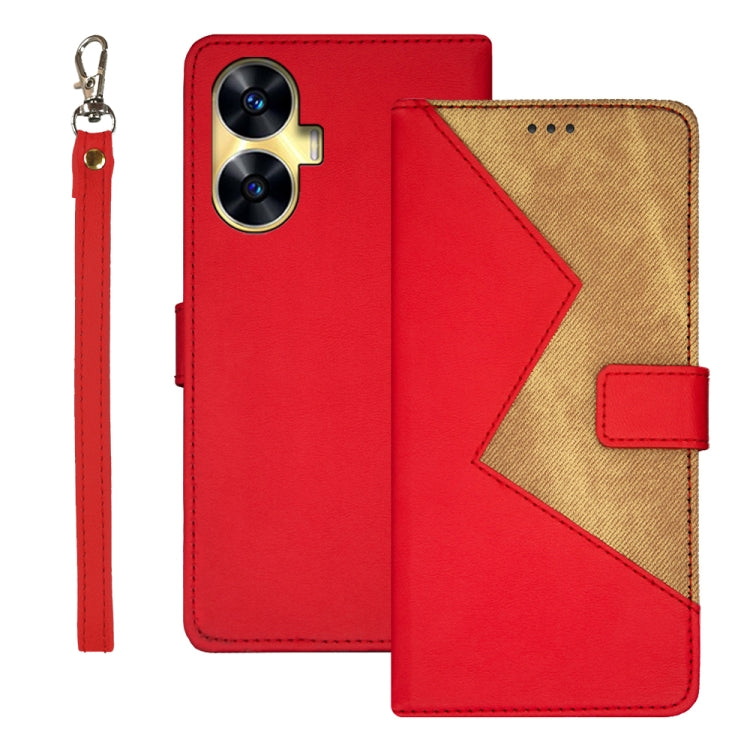 idewei Two-color Splicing Leather Phone Case, For OPPO A78 5G Global/A58x/A58 5G, For Realme C55 4G, For Realme GT3 5G Global/GT Neo 5 5G