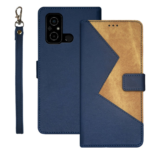 idewei Two-color Splicing Leather Phone Case, For Xiaomi Poco C55/Redmi 12C/Redmi 11A