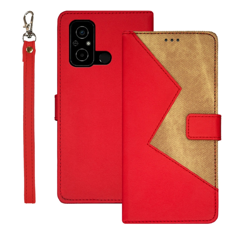 idewei Two-color Splicing Leather Phone Case, For Xiaomi Poco C55/Redmi 12C/Redmi 11A