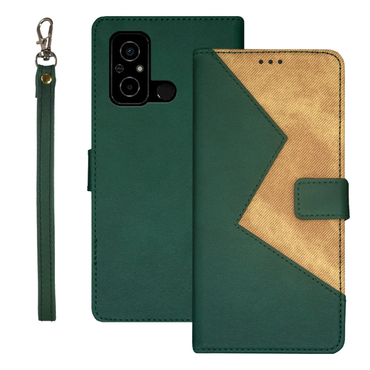 idewei Two-color Splicing Leather Phone Case, For Xiaomi Poco C55/Redmi 12C/Redmi 11A