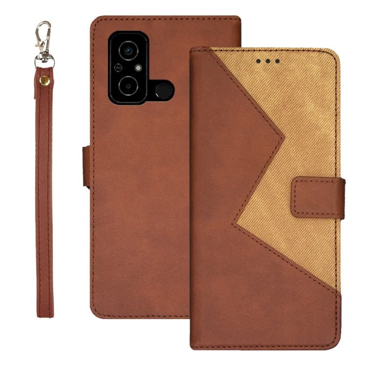 idewei Two-color Splicing Leather Phone Case, For Xiaomi Poco C55/Redmi 12C/Redmi 11A