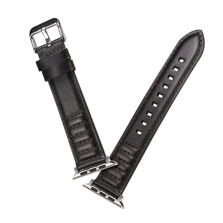 Oil Wax Genuine Leather Watch Band, For Apple Watch Ultra 49mm / Series 8&amp;7 45mm / SE 2&amp;6&amp;SE&amp;5&amp;4 44mm / 3&amp;2&amp;1 42mm, For Apple Watch Series 8&amp;7 41mm / SE 2&amp;6&amp;SE&amp;5&amp;4 40mm / 3&amp;2&amp;1 38mm