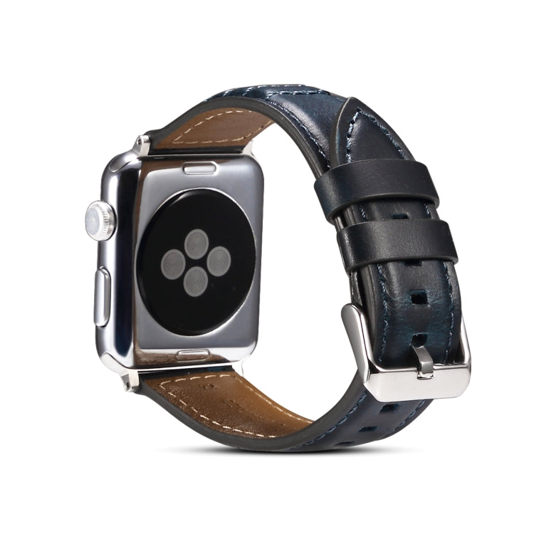 Oil Wax Genuine Leather Watch Band, For Apple Watch Ultra 49mm / Series 8&7 45mm / SE 2&6&SE&5&4 44mm / 3&2&1 42mm, For Apple Watch Series 8&7 41mm / SE 2&6&SE&5&4 40mm / 3&2&1 38mm