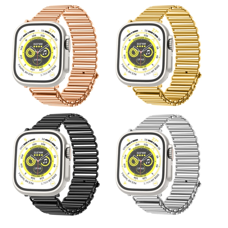 Chain Buckle Stainless Steel Watch Band, For Apple Watch Ultra 49mm / Series 8&amp;7 45mm / SE 2&amp;6&amp;SE&amp;5&amp;4 44mm / 3&amp;2&amp;1 42mm, For Apple Watch Series 8&amp;7 41mm / SE 2&amp;6&amp;SE&amp;5&amp;4 40mm / 3&amp;2&amp;1 38mm