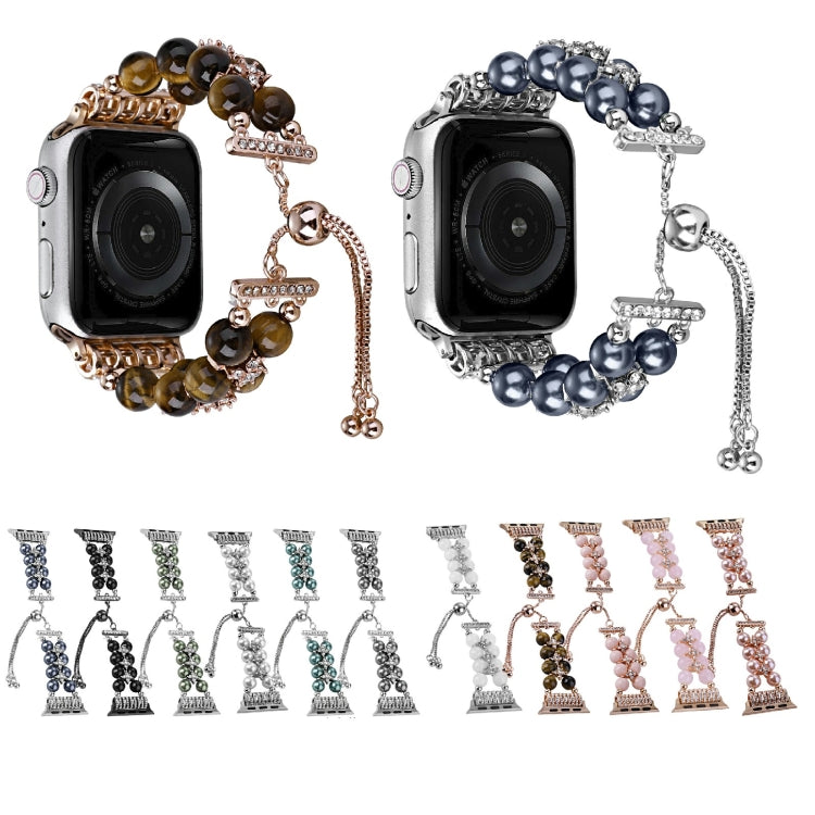 Double Row Beads Telescopic Chain Watch Band, For Apple Watch Ultra 49mm / Series 8&amp;7 45mm / SE 2&amp;6&amp;SE&amp;5&amp;4 44mm / 3&amp;2&amp;1 42mm, For Apple Watch Series 8&amp;7 41mm / SE 2&amp;6&amp;SE&amp;5&amp;4 40mm / 3&amp;2&amp;1 38mm