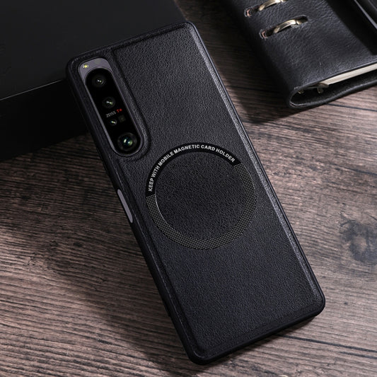 Cloth Texture PU MagSafe Magnetic Phone Case, For Sony Xperia 1 IV