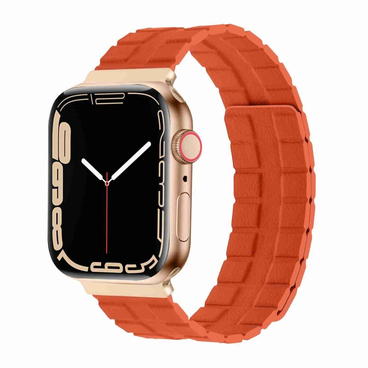 Square Two-section Leather Magnetic Watch Band, For Apple Watch Series 8&7 41mm / SE 2&6&SE&5&4 40mm / 3&2&1 38mm