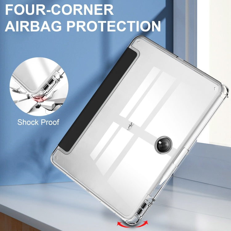 Clear Back Cover 3-Fold Leather Smart Tablet Case