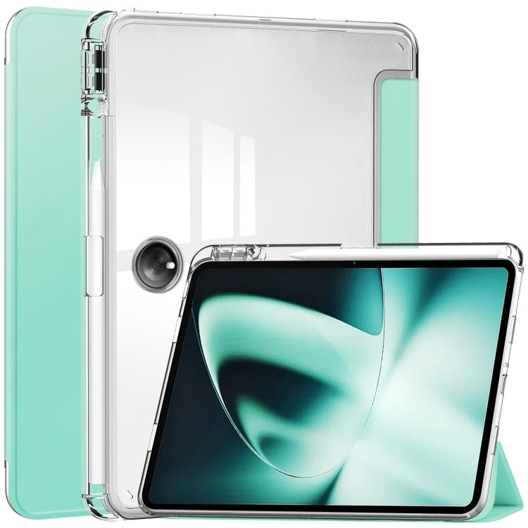 Clear Back Cover 3-Fold Leather Smart Tablet Case, For OnePlus Pad, For OPPO Pad 2