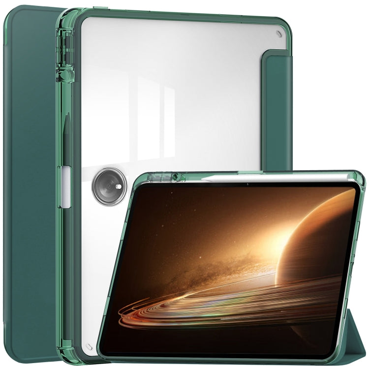 Clear Back Cover 3-Fold Leather Smart Tablet Case