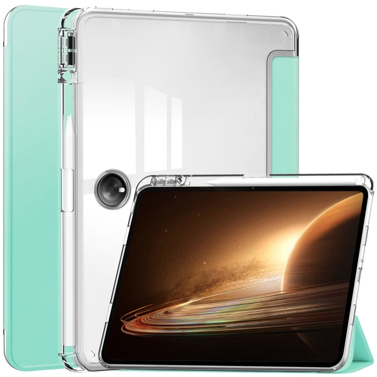 Clear Back Cover 3-Fold Leather Smart Tablet Case