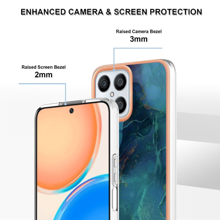 Electroplating Marble Dual-side IMD Phone Case, For Honor X8 4G, For Honor X8 5G, For Honor