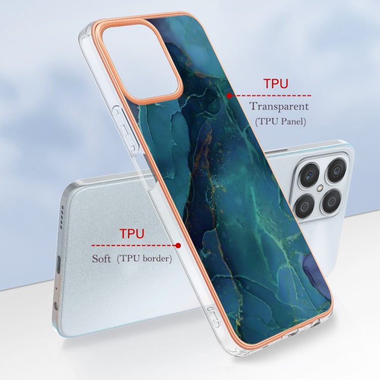 Electroplating Marble Dual-side IMD Phone Case, For Honor X8 4G, For Honor X8 5G, For Honor