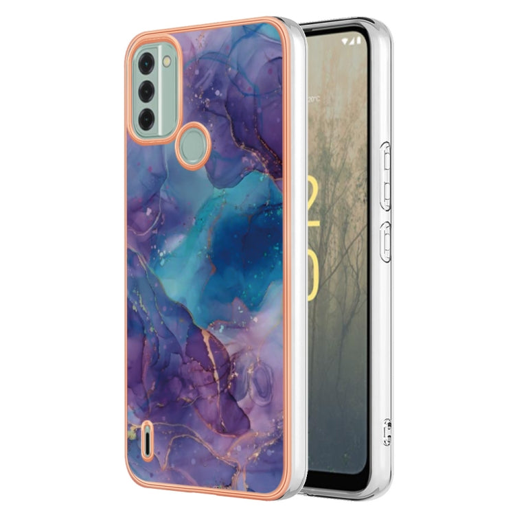 Electroplating Marble Dual-side IMD Phone Case, For Honor X8 4G, For Honor X8 5G, For Honor