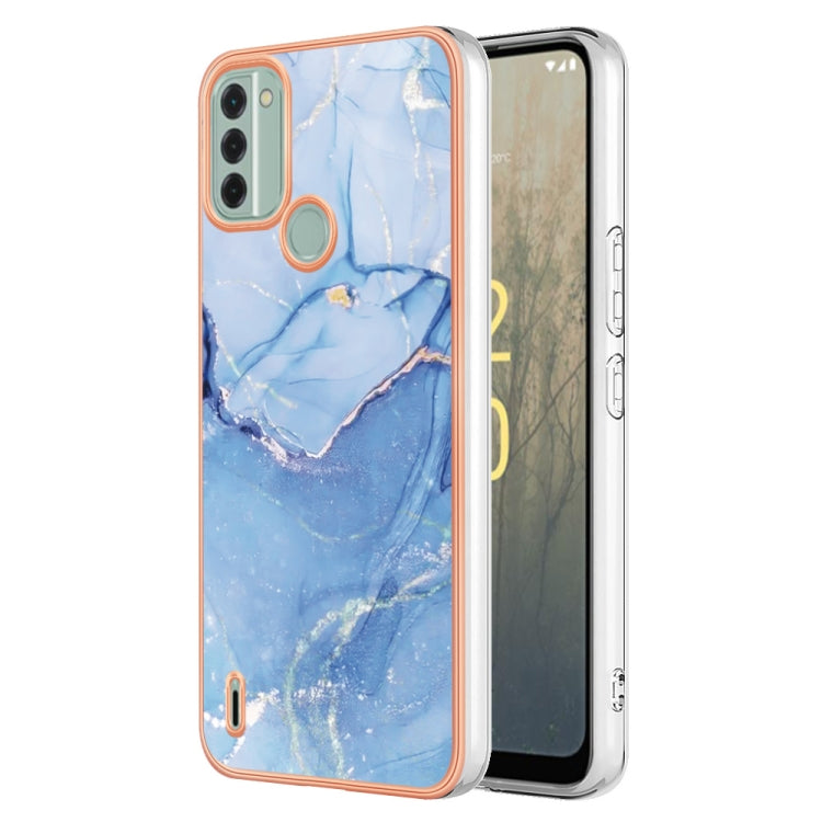 Electroplating Marble Dual-side IMD Phone Case, For Honor X8 4G, For Honor X8 5G, For Honor