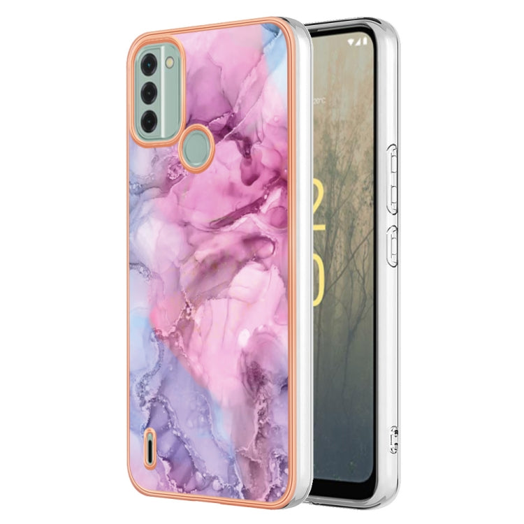 Electroplating Marble Dual-side IMD Phone Case, For Honor X8 4G, For Honor X8 5G, For Honor