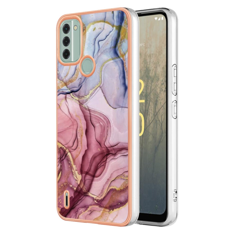 Electroplating Marble Dual-side IMD Phone Case, For Honor X8 4G, For Honor X8 5G, For Honor