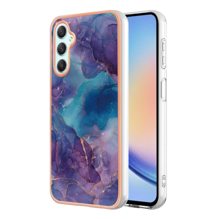 Electroplating Marble Dual-side IMD Phone Case, For Honor X8a, For Samsung Galaxy A24