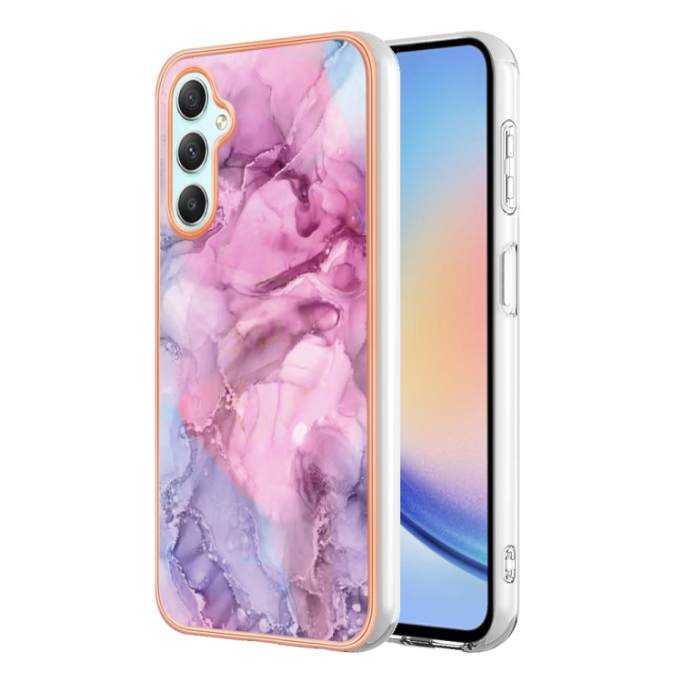 Electroplating Marble Dual-side IMD Phone Case, For Honor X8a, For Samsung Galaxy A24