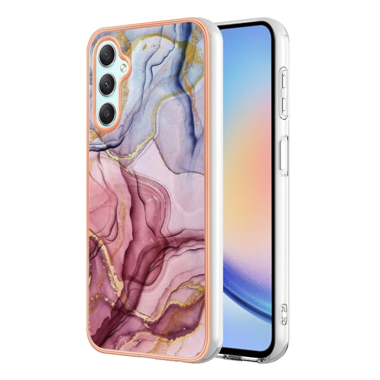 Electroplating Marble Dual-side IMD Phone Case, For Honor X8a, For Samsung Galaxy A24