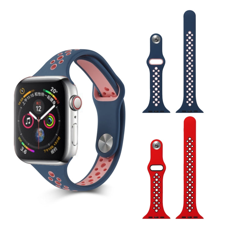 Little Waist Nike Two-colors Replacement Wrist Strap Watchband, For Apple Watch Series 8&7 41mm / SE 2&6&SE&5&4 40mm / 3&2&1 38mm, For Apple Watch Ultra 49mm / Series 8&7 45mm / SE 2&6&SE&5&4 44mm / 3&2&1 42mm