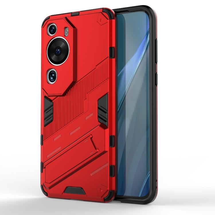 Punk Armor 2 in 1 PC + TPU Shockproof Phone Case with Invisible Holder, For Huawei P60 Art, For Realme C55