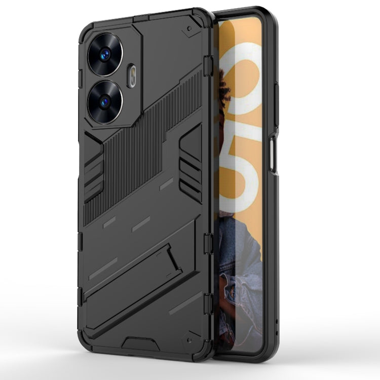 Punk Armor 2 in 1 PC + TPU Shockproof Phone Case with Invisible Holder, For Huawei P60 Art, For Realme C55