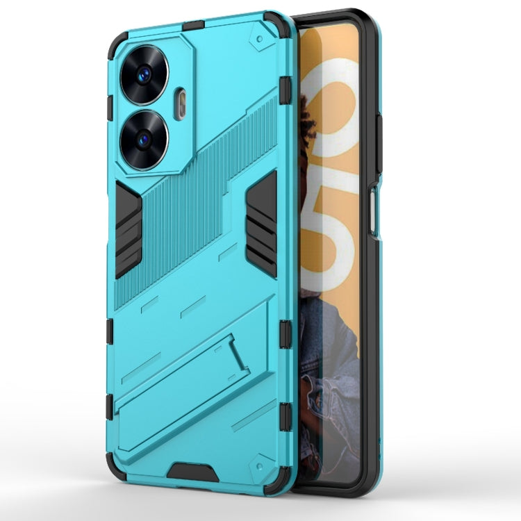 Punk Armor 2 in 1 PC + TPU Shockproof Phone Case with Invisible Holder, For Huawei P60 Art, For Realme C55