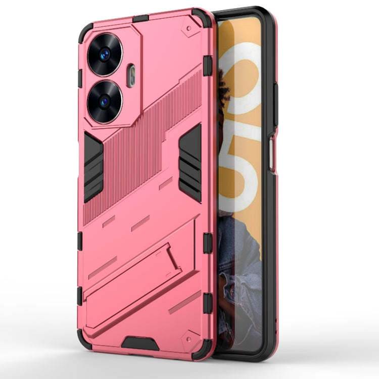 Punk Armor 2 in 1 PC + TPU Shockproof Phone Case with Invisible Holder, For Huawei P60 Art, For Realme C55