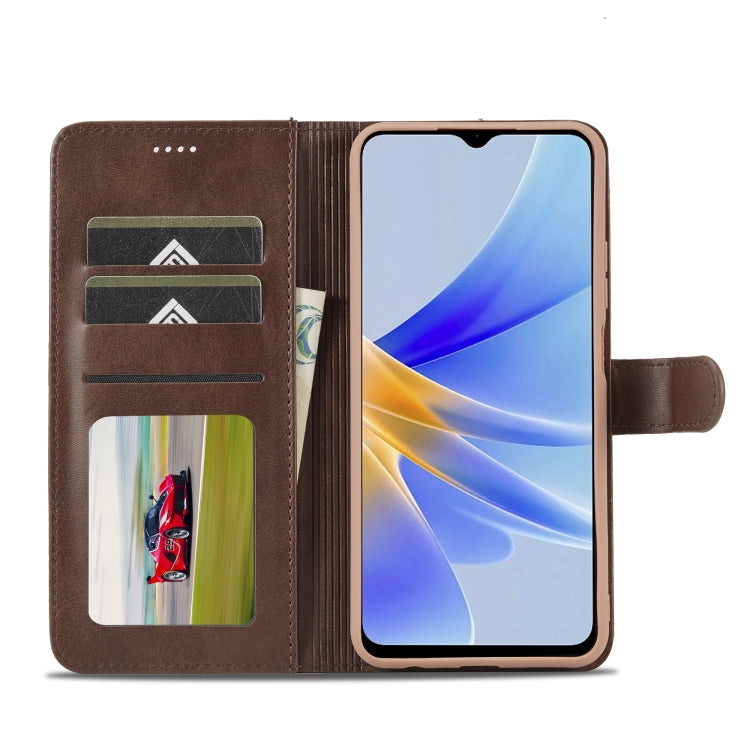 LC.IMEEKE Calf Texture Horizontal Flip Leather Case, For OPPO A78 5G Global