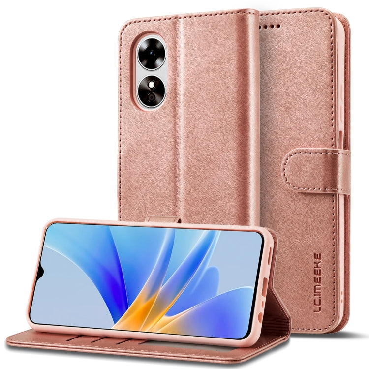 LC.IMEEKE Calf Texture Horizontal Flip Leather Case, For OPPO A78 5G Global