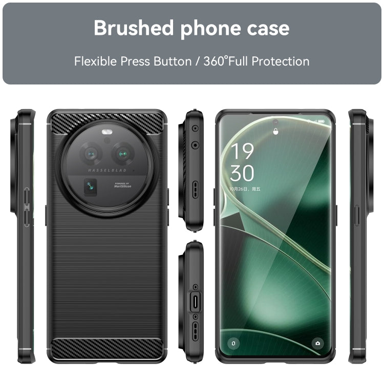 Carbon Fiber Brushed Texture TPU Case, For OPPO Find X6 Pro 5G