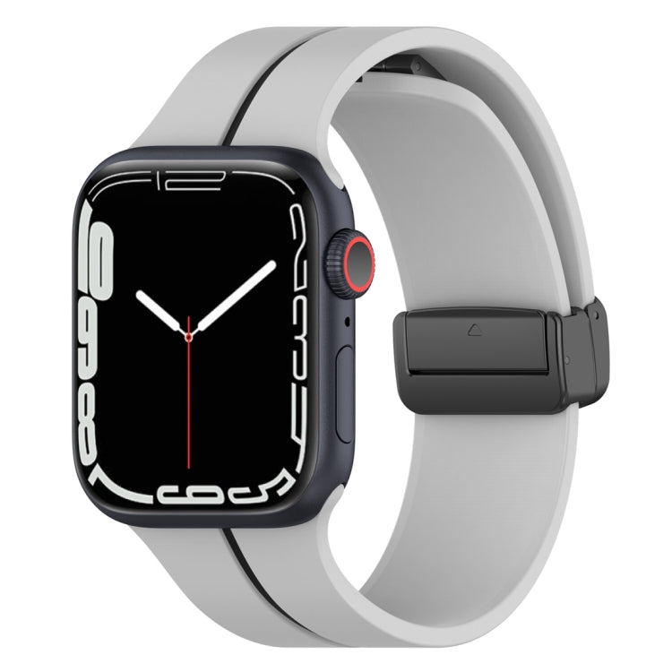 Two Color Folding Buckle Silicone Watch Band, For Apple Watch SE 40mm, For Apple Watch SE 44mm