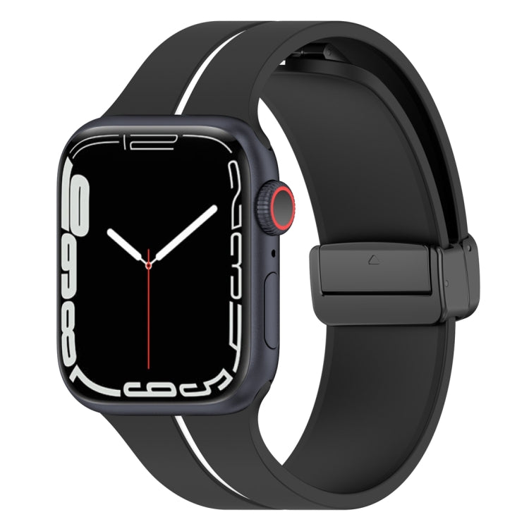 Two Color Folding Buckle Silicone Watch Band, For Apple Watch 3 42mm, For Apple Watch 2 38mm